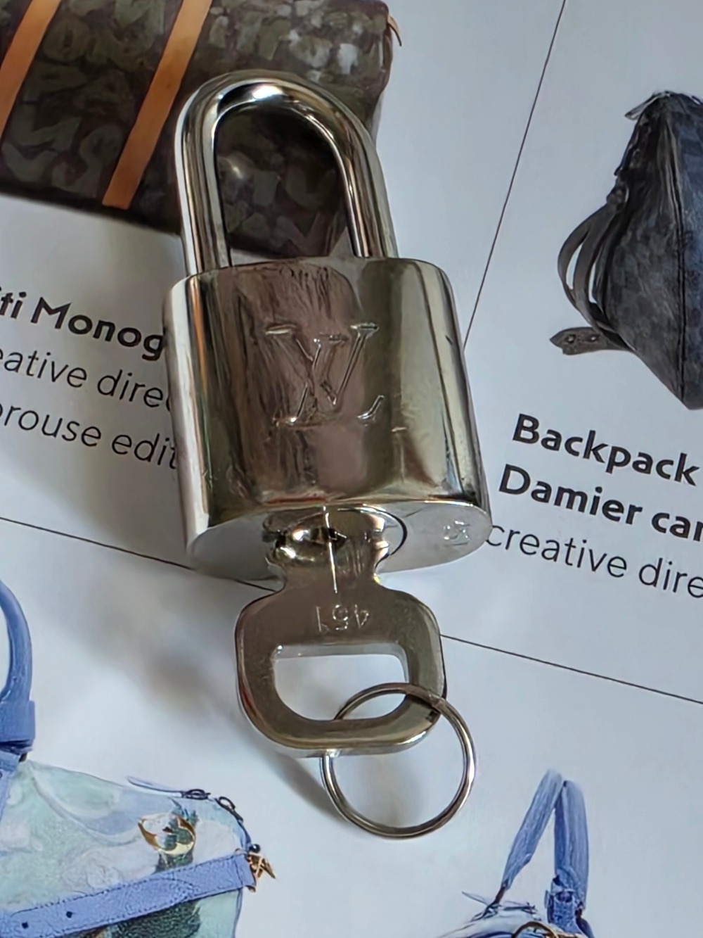 Louis Vuitton Silver Padlock with Key #451